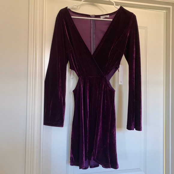 Purple Velvet Dress - Picture 2 of 4